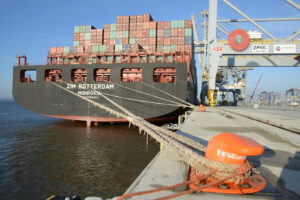 Fire damaged Zim Rotterdam makes history as the first ever container ship to arrive into London Gateway terminal.